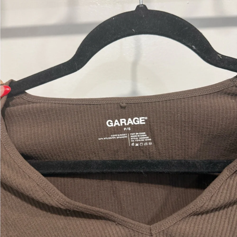 Garage Brown Ribbed Tee - Picture 2 of 3